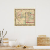Utah, Nevada Map door Mitchell Poster (Keuken)