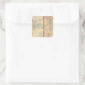 Utah, Nevada Map door Mitchell Vierkante Sticker (Tas)