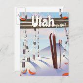 Utah om te skiën. briefkaart (Voorkant / Achterkant)