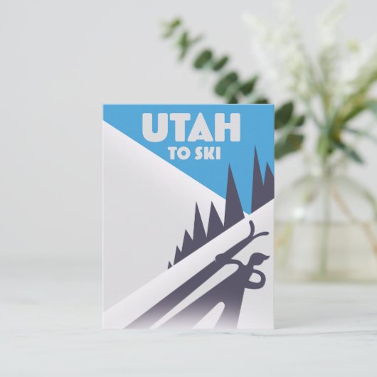 Utah om te skiën briefkaart (Staand voorkant)