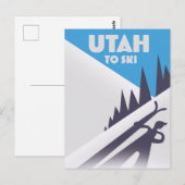 Utah om te skiën briefkaart (Voorkant / Achterkant)