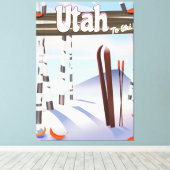 Utah om te skiën! canvas afdruk (Insitu (Houten vloer))