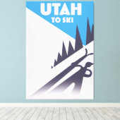 Utah om te skiën canvas afdruk (Insitu (Houten vloer))