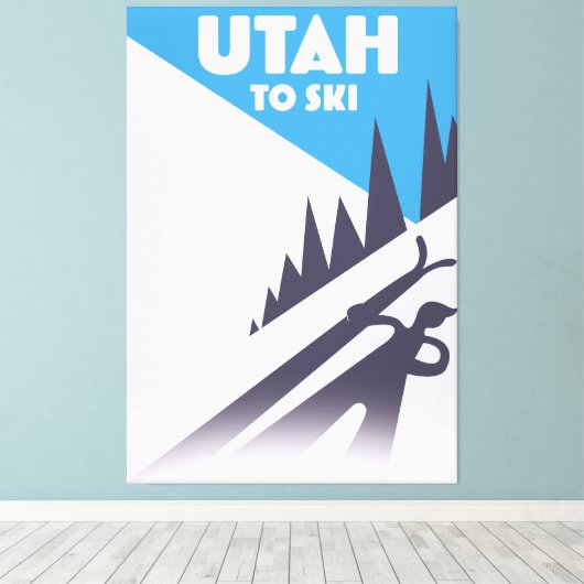 Utah om te skiën canvas afdruk (Insitu (Houten vloer))