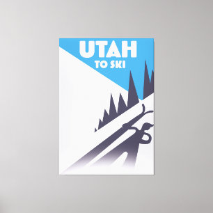 Utah om te skiën canvas afdruk