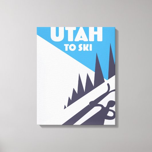Utah om te skiën canvas afdruk (Voorkant)