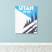 Utah om te skiën canvas afdruk (Insitu (Houten vloer))