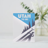 Utah om te skiën feestdagenkaart (Staand voorkant)