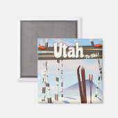 Utah om te skiën! magneet (Voorkant / Achterkant)