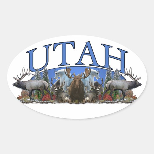 Utah Ovale Sticker (Voorkant)
