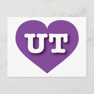 Utah Paars Heart - Ik hou van UT Briefkaart