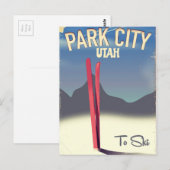 Utah park city ski reisposter briefkaart (Voorkant / Achterkant)