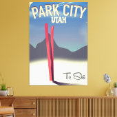 Utah park city ski reisposter canvas afdruk (Insitu (Woonkamer))