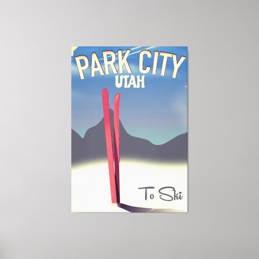 Utah park city ski reisposter canvas afdruk (Voorkant)