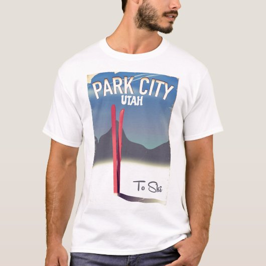 Utah park city ski reisposter t-shirt (Voorkant)