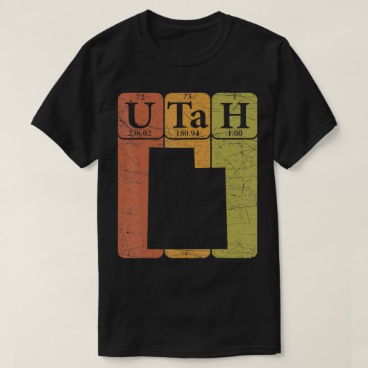 Utah Periodic Table Elements State of Utah Map Ret T-shirt (Design voorkant)