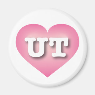 Utah Pink Fade Heart - Ik hou van UT Magneet