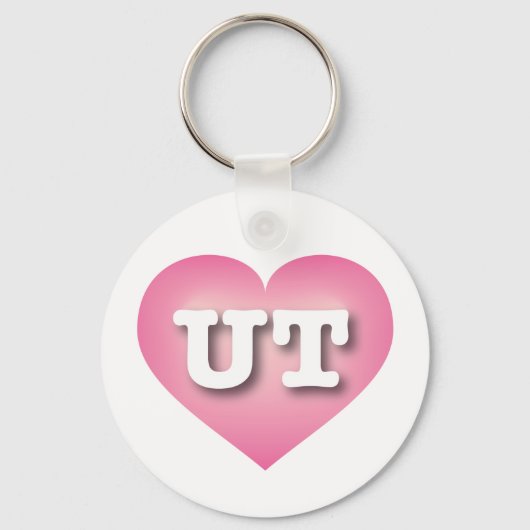 Utah Pink Fade Heart - Ik hou van UT Sleutelhanger (Voorkant)