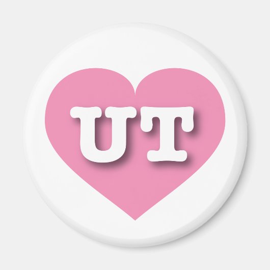 Utah Pink Heart - Ik hou van UT Magneet (Voorkant)
