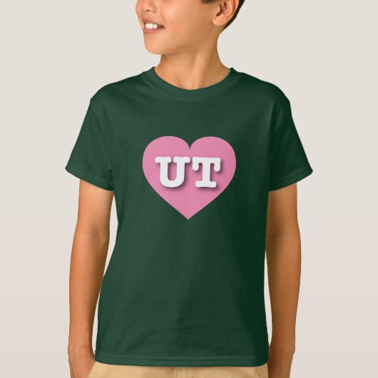 Utah Pink Heart - Ik hou van UT T-shirt (Voorkant)