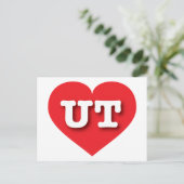 Utah Red Heart - Ik hou van UT Briefkaart (Staand voorkant)