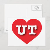 Utah Red Heart - Ik hou van UT Briefkaart (Voorkant / Achterkant)