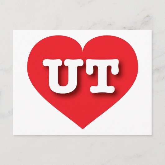 Utah Red Heart - Ik hou van UT Briefkaart (Voorkant)