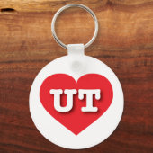 Utah Red Heart - Ik hou van UT Sleutelhanger (Voorkant)