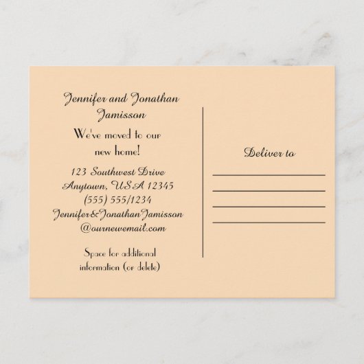 Utah Red Rocks, nieuwe adresaankondiging Aankondigingskaart (Achterkant)