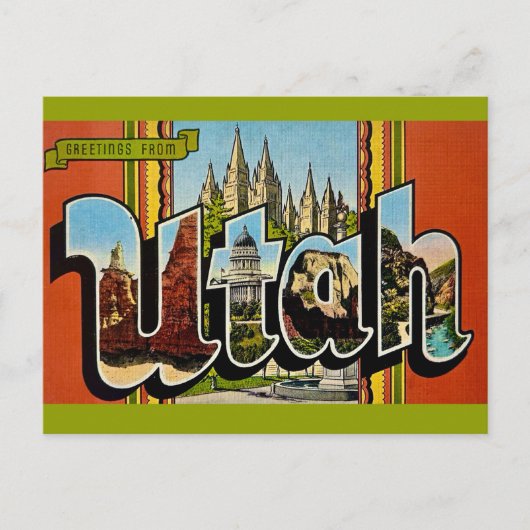 Utah Retro Ansichtkaart Briefkaart (Voorkant)