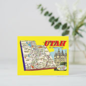 Utah Retro Kaart Ansichtkaart (Staand voorkant)