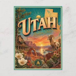 Utah Retro Reis Souvenir Prentbriefkaart Briefkaart