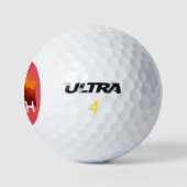 Utah Retro Vintage Woestijn Zonsondergang Golfballen (Logo)