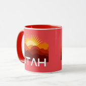 Utah Retro Vintage Woestijn Zonsondergang Mok (Voorkant links)
