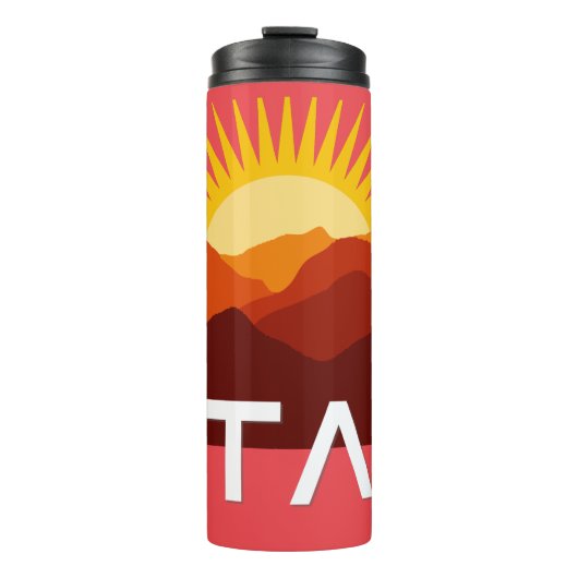 Utah Retro Vintage Woestijn Zonsondergang  Thermosbeker (Voorkant)