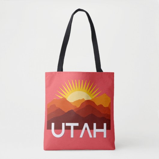Utah Retro Vintage Woestijn Zonsondergang Tote Bag (Voorkant)