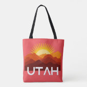 Utah Retro Vintage Woestijn Zonsondergang Tote Bag (Achterkant)