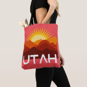 Utah Retro Vintage Woestijn Zonsondergang Tote Bag (Dichtbij)