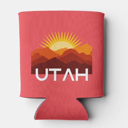 Utah Retro  woestijnzonsondergang Blikjeskoeler (Achterkant)