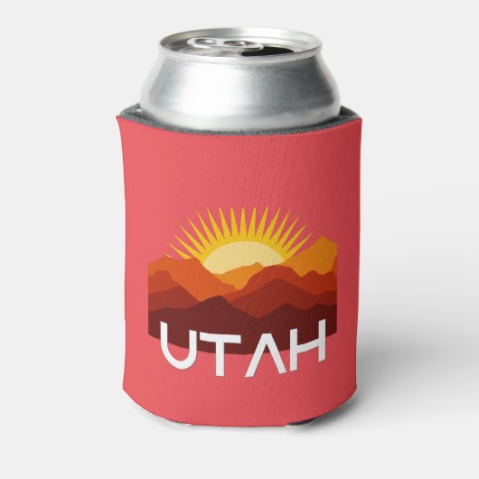 Utah Retro  woestijnzonsondergang Blikjeskoeler (Blikje Achterkant)