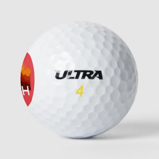 Utah Retro  woestijnzonsondergang Golfballen (Logo)