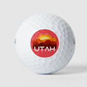 Utah Retro  woestijnzonsondergang Golfballen (Voorkant)