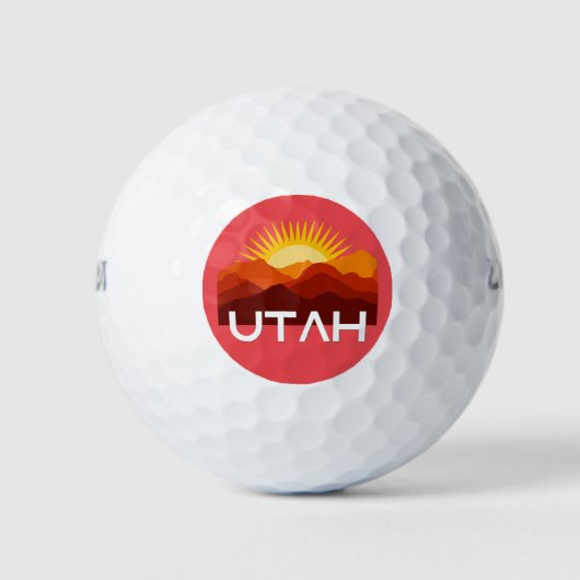 Utah Retro woestijnzonsondergang Golfballen (Voorkant)