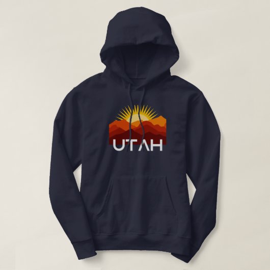 Utah Retro woestijnzonsondergang Hoodie (Design voorkant)