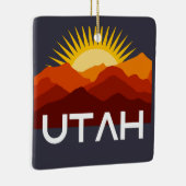 Utah Retro  woestijnzonsondergang Keramisch Ornament (Rechts)