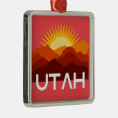 Utah Retro  woestijnzonsondergang Metalen Ornament (Rechts)
