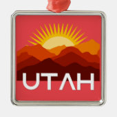 Utah Retro  woestijnzonsondergang Metalen Ornament (Voorkant)