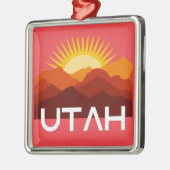 Utah Retro  woestijnzonsondergang Metalen Ornament (Links)