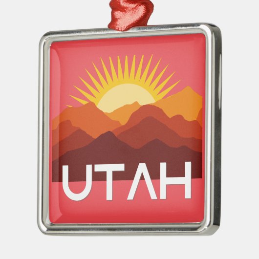 Utah Retro  woestijnzonsondergang Metalen Ornament (Links)
