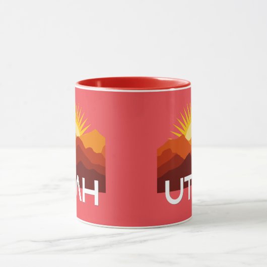 Utah Retro  woestijnzonsondergang Mok (Midden)